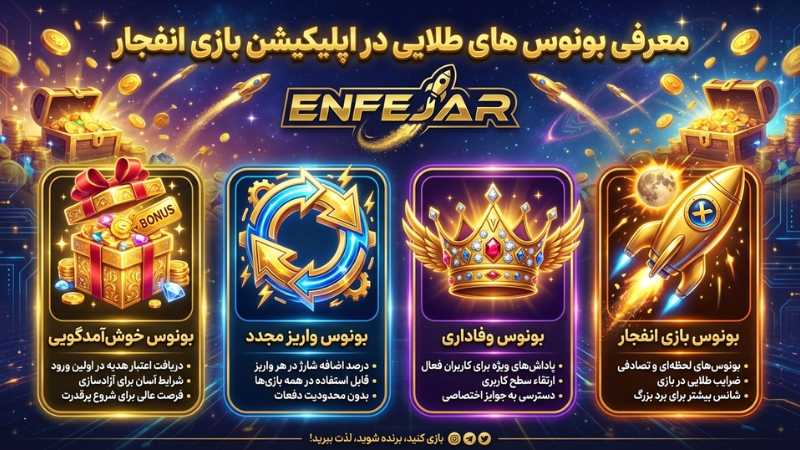 معرفی بونوس های طلایی در اپلیکیشن بازی انفجار