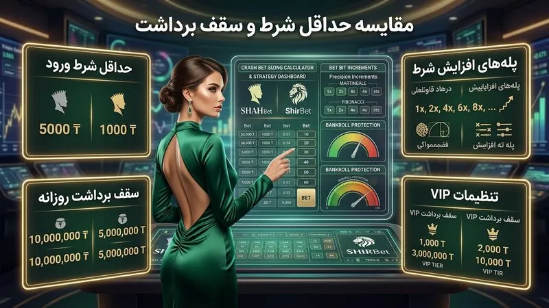 مقایسه حداقل شرط بازی انفجار شاه بت و شیر بت