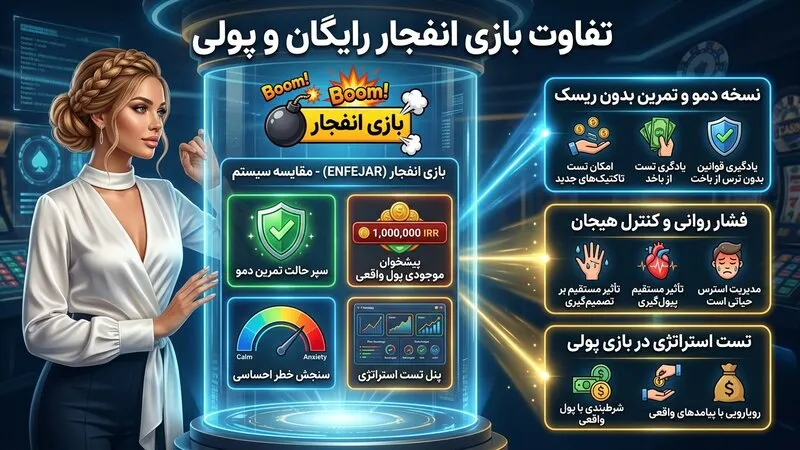 تفاوت بازی انفجار رایگان و بازی انفجار پولی